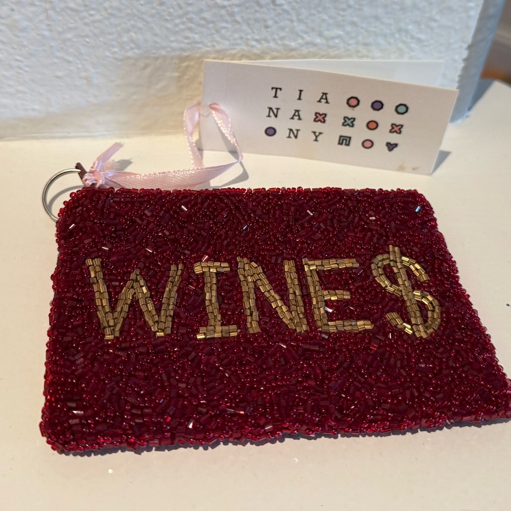 Beaded Wine $ small Clutch bag